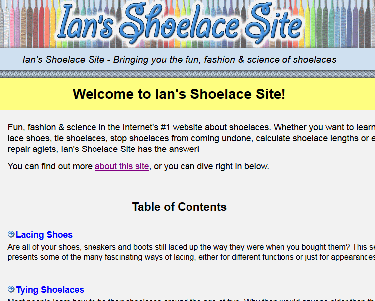 ians shoe lacing site